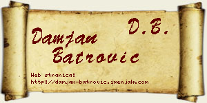 Damjan Batrović vizit kartica